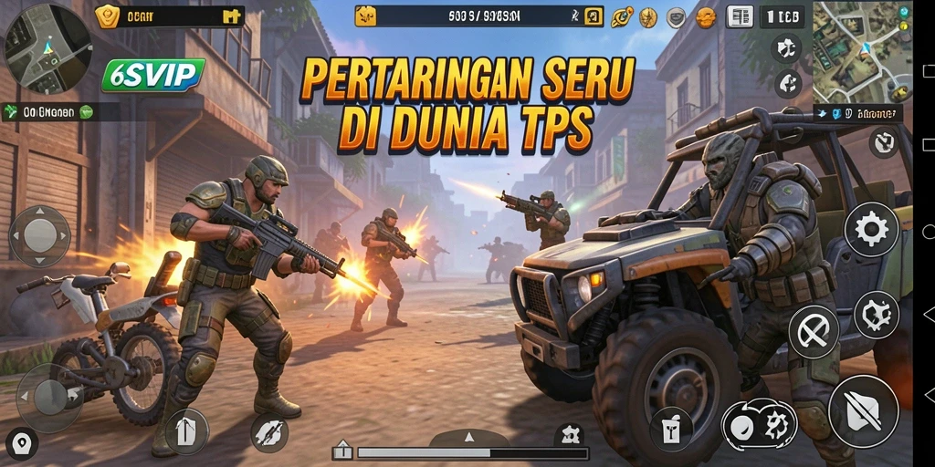 Gameplay 6SVIP yang menegangkan dalam mode TPS.