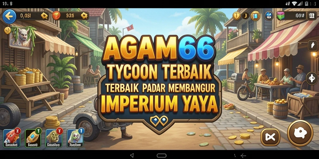Screenshot gameplay AGAM66 yang menunjukkan aktivitas bisnis yang intens.