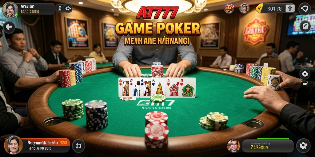 Tampilan menarik dari gameplay Poker di AT777.