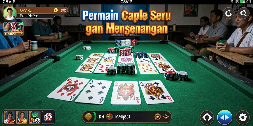 Tampilan gameplay seru dalam aplikasi C8VIP.