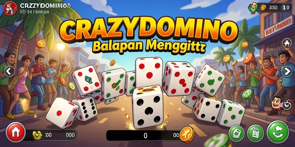 Gameplay menegangkan di CRAZYDOMINO yang menampilkan balapan penuh aksi.