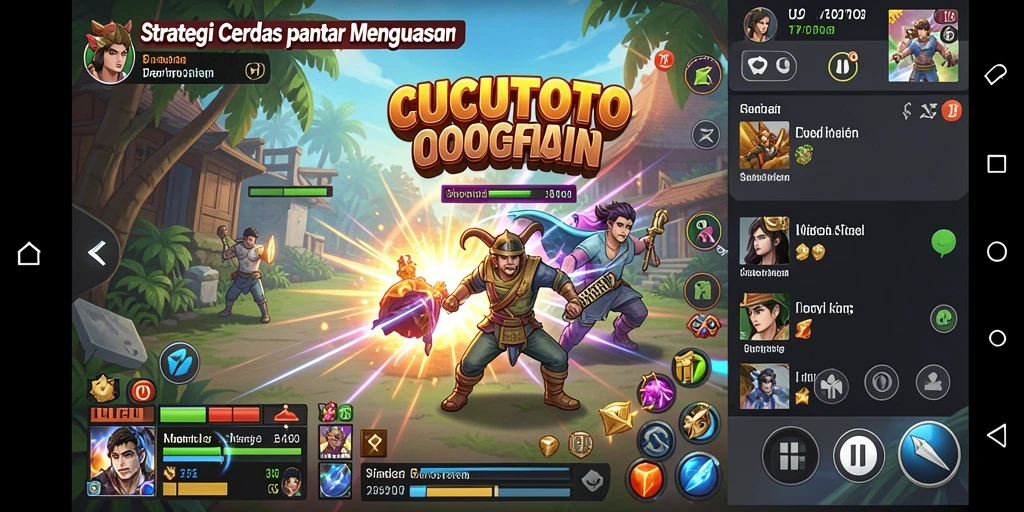 Screenshot gameplay CUCUTOTO yang menampilkan strategi perang yang mendebarkan.
