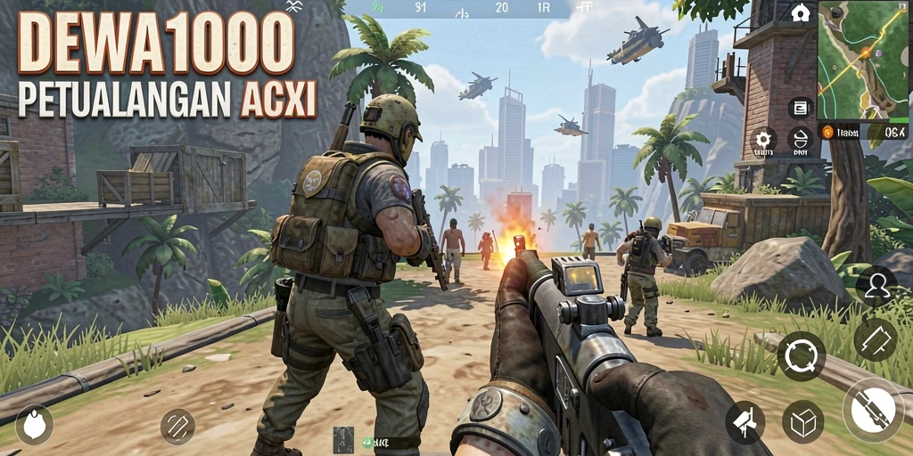 Gameplay seru DEWA1000 dengan aksi tembak-menembak yang mendebarkan.