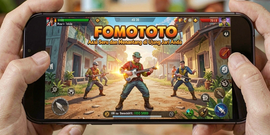 Tampilan gameplay FOMOTOTO yang dinamis dan penuh aksi.