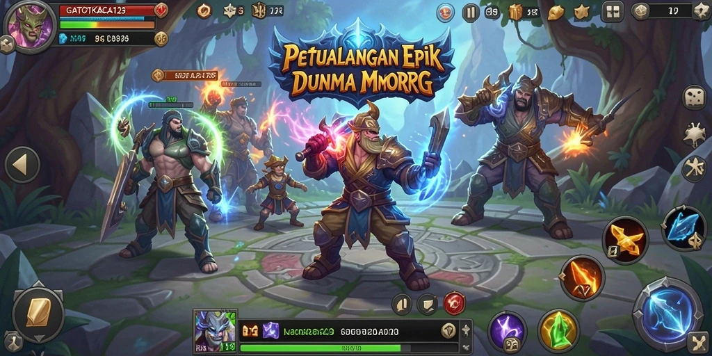 Screenshot GATOTKACA123 menampilkan aksi seru dalam dunia MMORPG.
