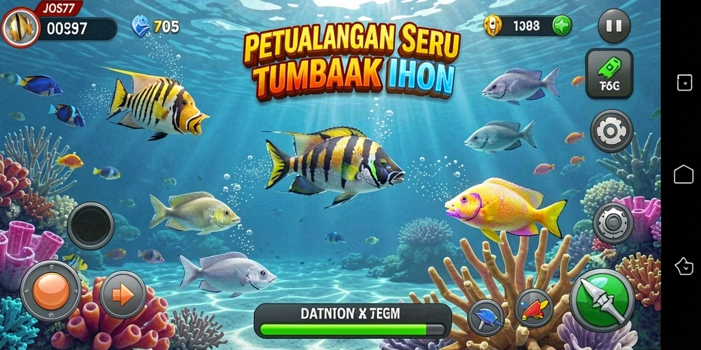 Tampilan seru dari gameplay Tembak Ikan di JOS77.