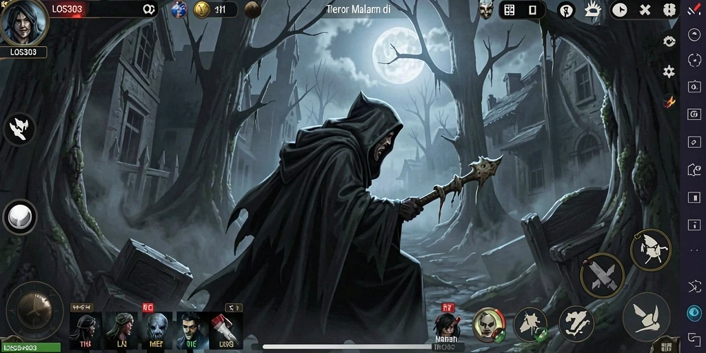 Screenshot LOS303 menunjukkan suasana gameplay Horror yang intens.
