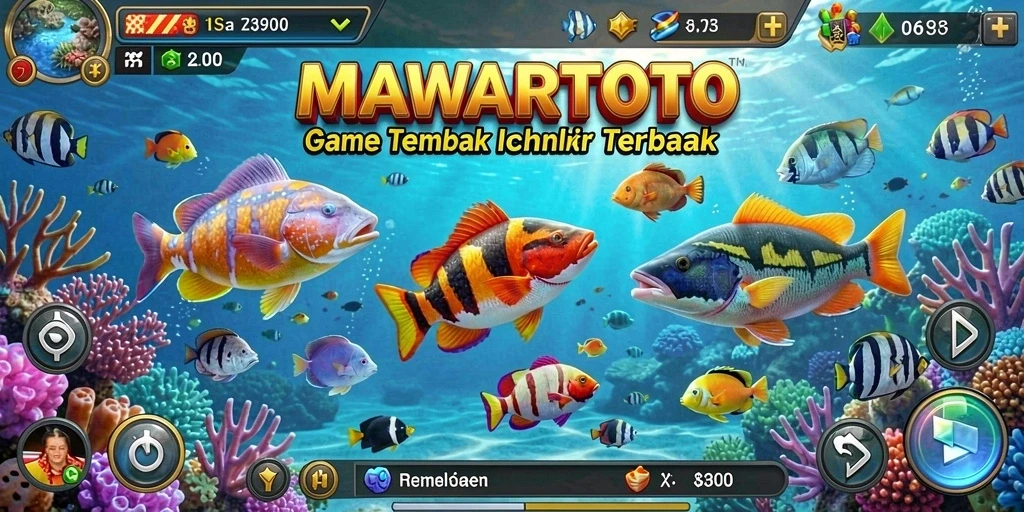 Screenshot gameplay MAWARTOTO menampilkan aksi menembak ikan yang seru.