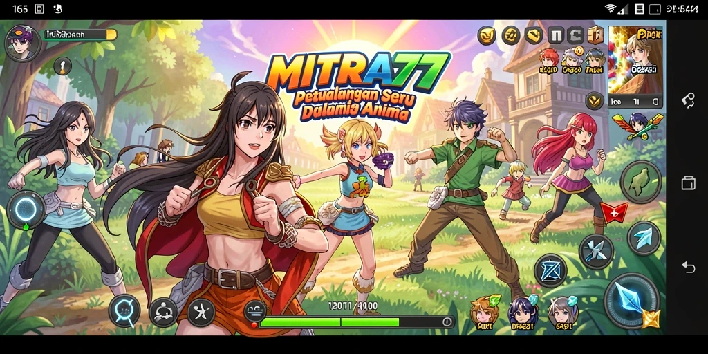 Tampilan gameplay seru dan interaktif dari MITRA77 dalam dunia Anime.