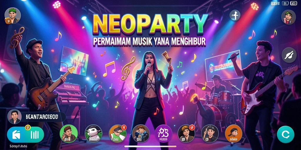 Tampilan menarik saat bermain NEOPARTY dengan lagu favorit.