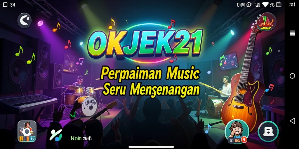 Tampilan gameplay yang seru dalam game musik OKJEK21.