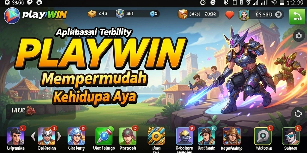 Tampilan antarmuka aplikasi <strong>PLAYWIN</strong> yang sederhana dan menarik.
