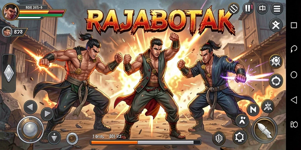 Gameplay seru dan mendebarkan di RAJABOTAK, pertarungan yang tak terlupakan.