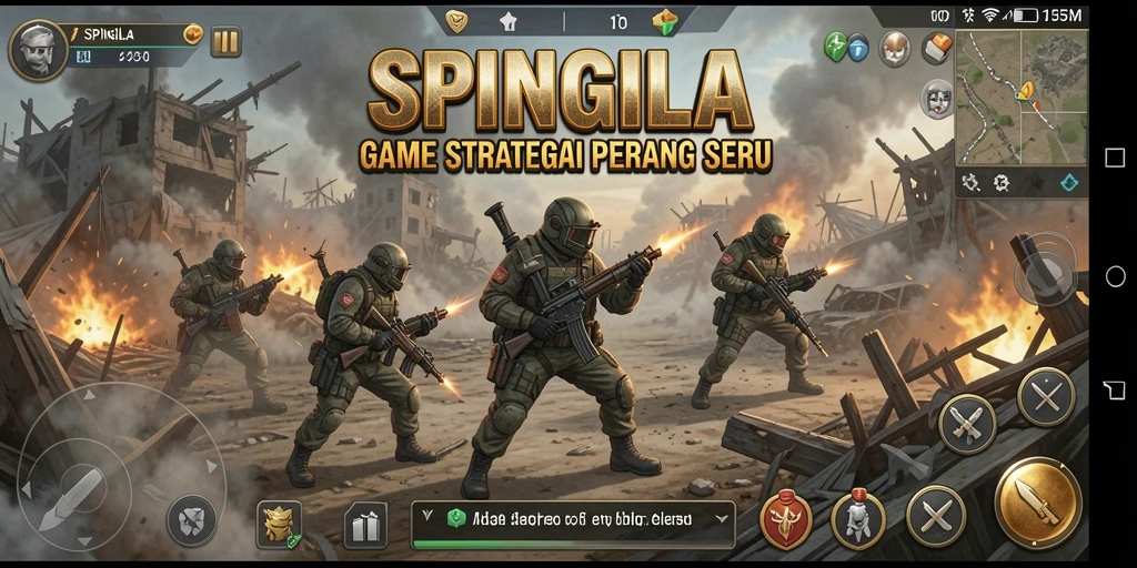 Tampilan gameplay SPINGILA menampilkan pertempuran seru dan strategi mendalam.