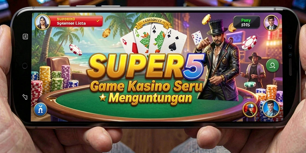 Screenshot dari gameplay SUPER5 menampilkan keseruan permainan Kasino.