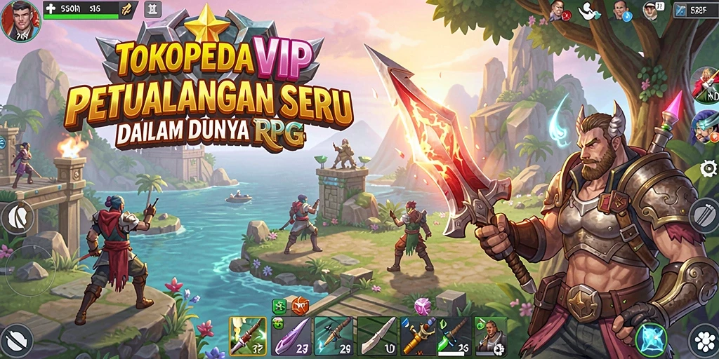 Screenshot gameplay TOKOPEDIAVIP yang menunjukkan aksi seru dan petualangan di dunia RPG.