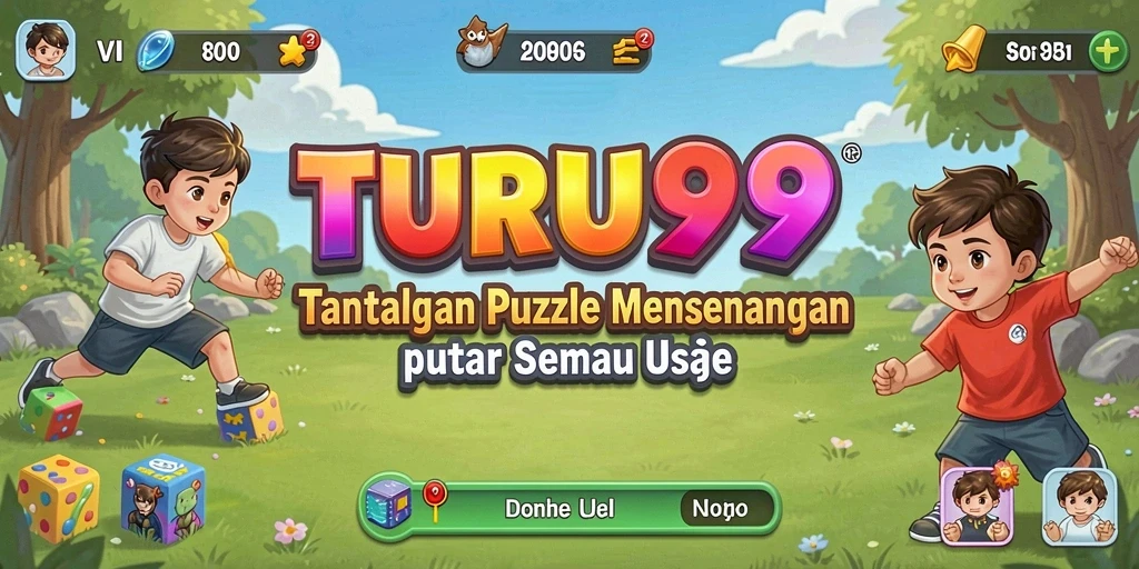Tampilan gameplay TURU99 yang penuh warna dengan tantangan Puzzle menarik.