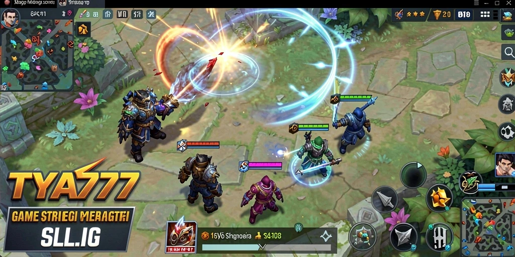 Screenshot gameplay TYA777 menampilkan strategi dan pertempuran yang mendebarkan.